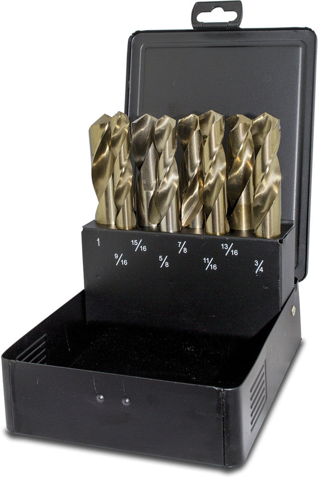 8-Pc 1/2" Hex Shank Drill Bit Set, 9/16" - 13/16" - 5/8" - 7/8" - 11/16" - 15/16" - 3/4" - 1" - AMT-35-0002 | MFVCanada.com