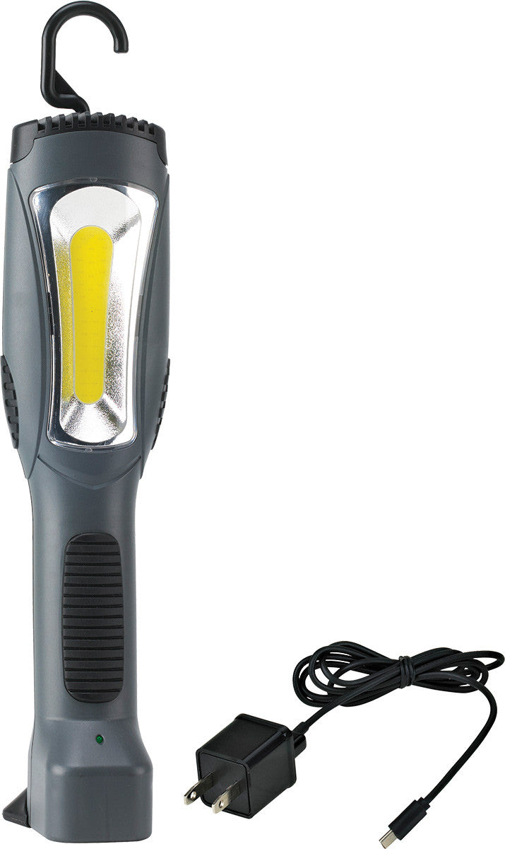 Rechargeable Cob Led Work Light, 800/400 Lumens, Integrated Hook & Magnets, Ac Charger W/Usb Cord - ALT-KCR10 | MFVCanada.com