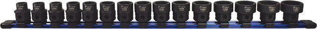 ASTRO PNEUMATIC - 15-Pc 1/2" Drive 6-Pt. Metric Low Profile Nano Impact Socket Set On A Rail, 10-24Mm, 22Mm (7/8") Outside Hex - AST-78215 | MFVCanada.com