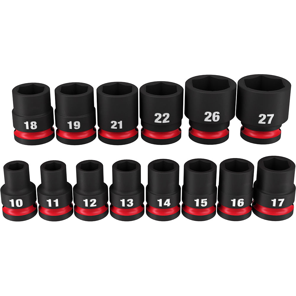 Milwaukee Electric 14-Pc 1/2" Drive, 6 Pt. Metric Standard Impact Socket Set, 10Mm 27Mm - MLW-49-66-7013 | MFVCanada.com