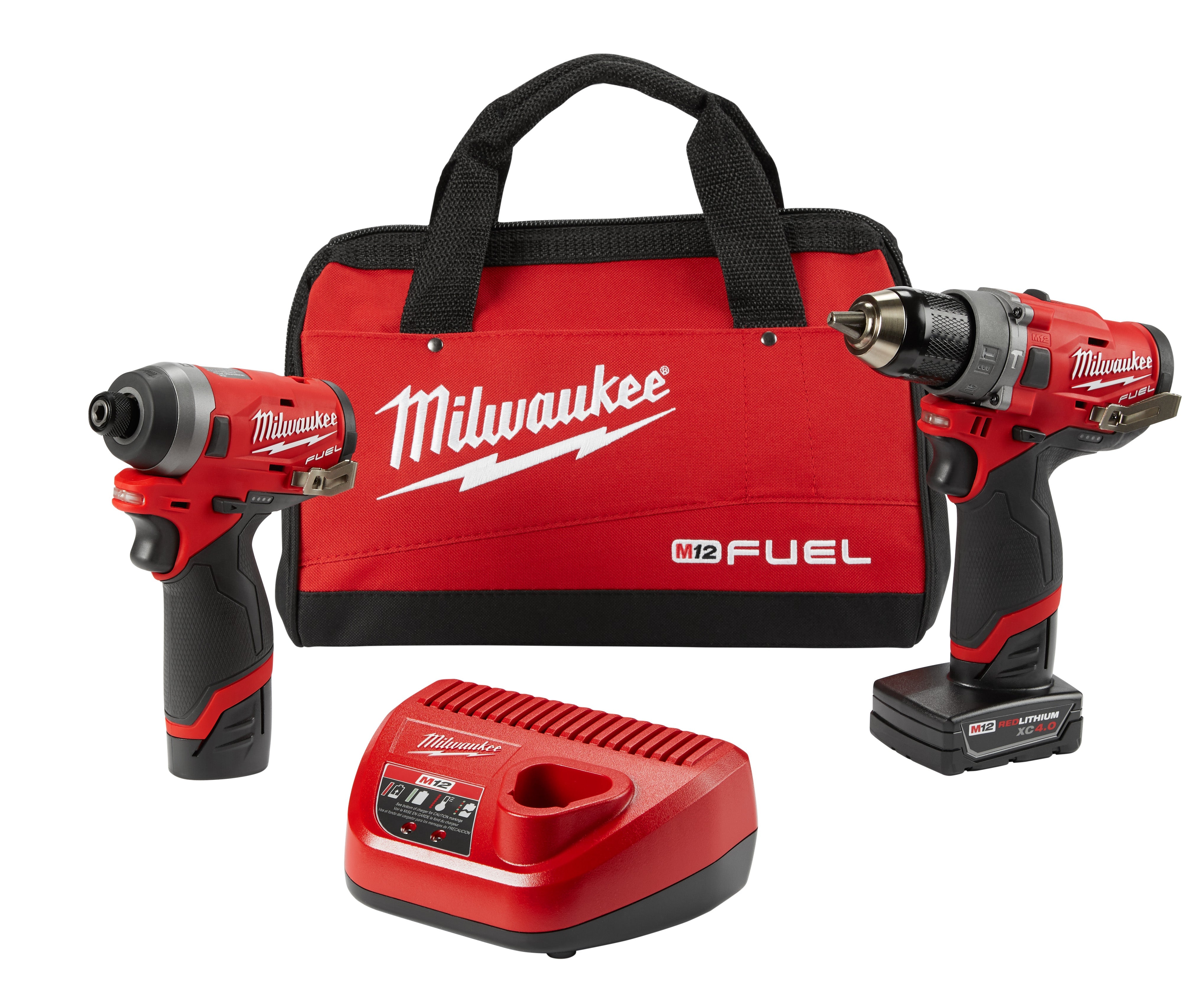 Milwaukee Electric M12 Fuel 2-Tool Combo Kit, 1/2" Hammer Drill/Driver, 1/4" Hex Impact Driver, (1) Xc 4.0 Battery, (1) Cp2.0 Battery, (1) Charger - MLW-3497-22 | MFVCanada.com