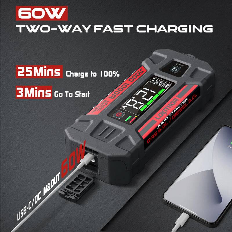 LOKITHOR Jump Starter with LiFePO4 Safety Battery 1000Amp - J1000 | MFVCanada.com