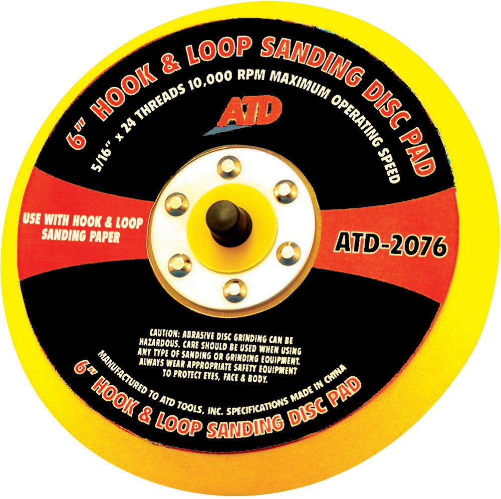 ATD - 6" Quick Change Sanding Disc Pad, Hook & Loop - ATD-2076 | MFVCanada.com