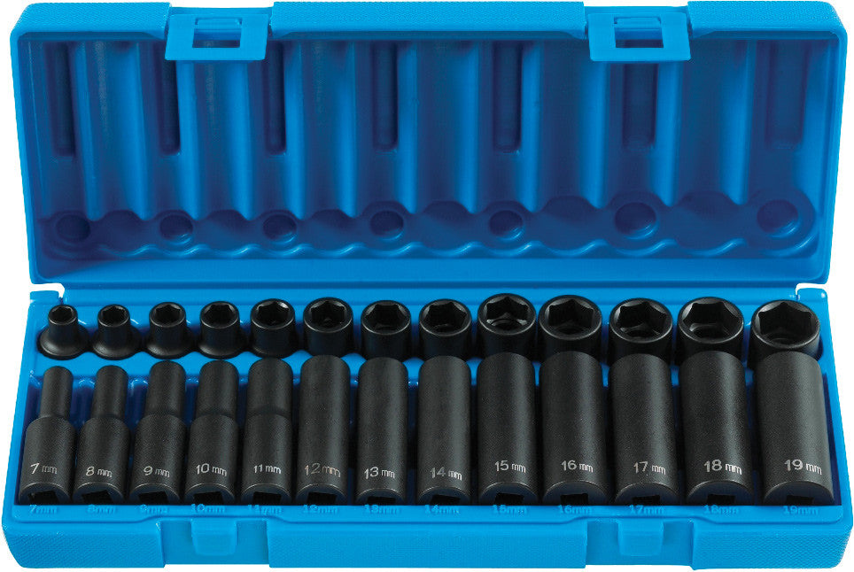 Grey Pneumatic 1/2" Drive 14 Piece Standard Metric Set - GRY-1412M | MFVCanada.com