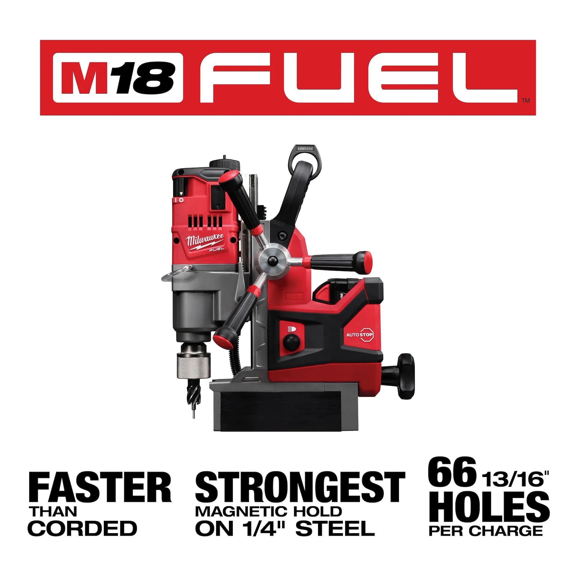 Milwaukee Electric M18 Fuel Lineman Mag Drill - MLW-2788-22HD | MFVCanada.com