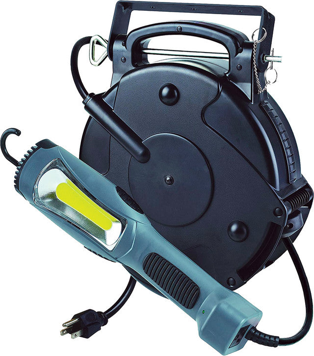 1,300 Lumens 14W Cob Led Work Light On Industrial Thermoplastic Reel, 50 Ft. 14/3 Sjt Cord - ALT-8150MM | MFVCanada.com
