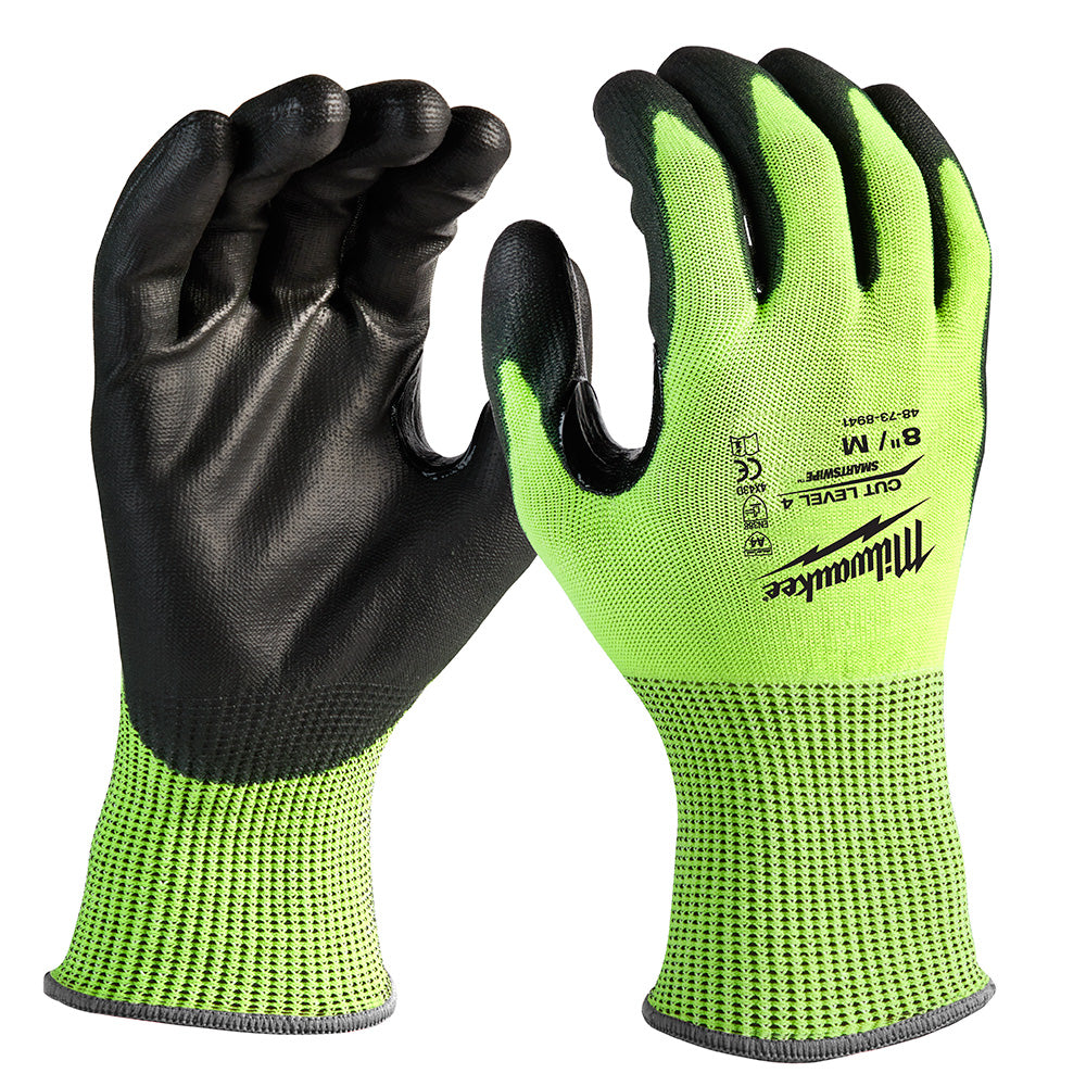 Milwaukee Electric (6) Cut 4 High Vis Gloves - M - MLW-48-73-8941 | MFVCanada.com