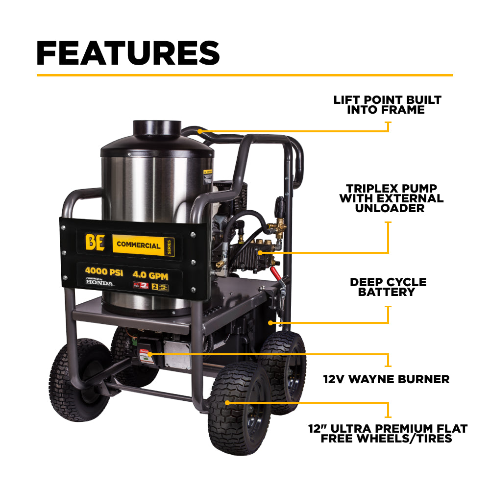BE Hot Water Pressure Washer 4000PSI - HW4013HG | MFVCanada.com