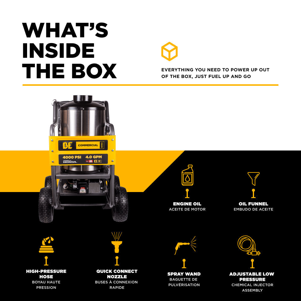 BE Hot Water Pressure Washer 4000PSI - HW4013HG | MFVCanada.com