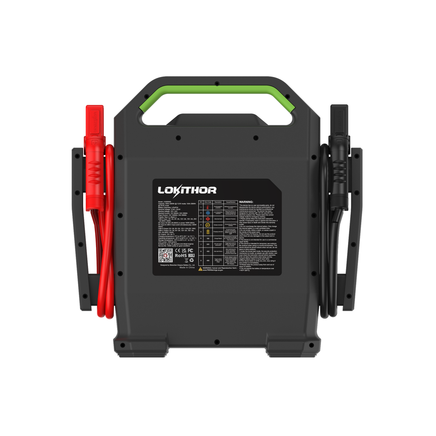 LOKITHOR Heavy Duty Jump Starter with LiFePO4 – 12V/10000Amp & 24V/5000Amp - J10000HD | MFVCanada.com