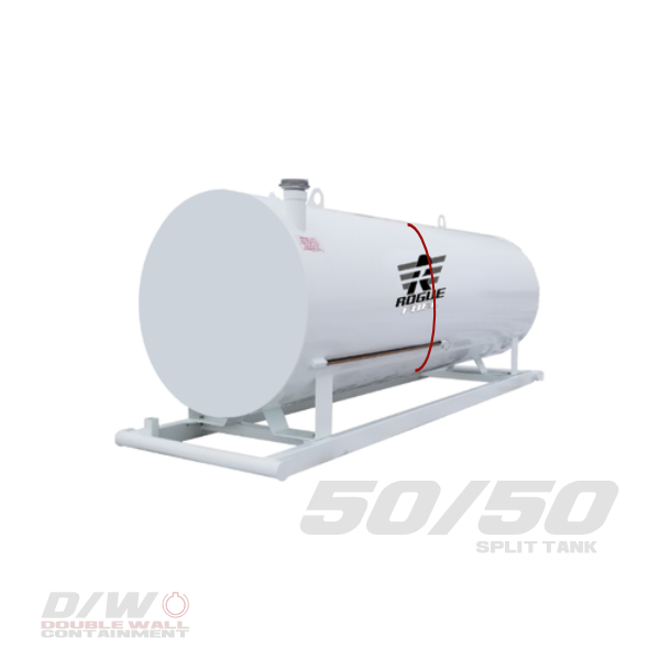 Meridian - 4,595 Litre/ 1000 Gallon Double Wall 50/50 Split Utility Fuel Tank & Skid, - Model#- RF98111TS_1 | RogueFuel.ca | Munro Industries Sturgeon County, Alberta, Canada T8R 2B5