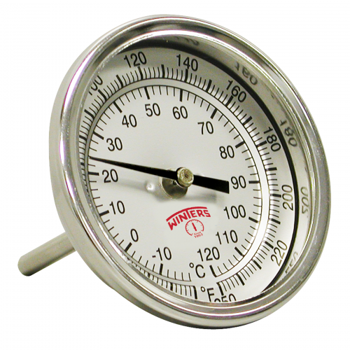 Fairview 50-500F;Bi-Metal Tamperproof Thermometer;1/2NPT;3in dial;6in CBM TH-500SS6C3-D | RogueFuel.ca