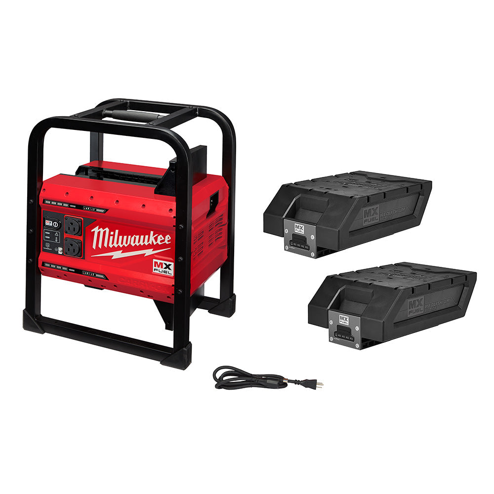 Milwaukee Electric Mx Fuel Carry-On Power Supply, 3600W Peak/1800W Running, (2) 120 15A Outlets, Pure Sine Wave - MLW-MXF002-2XC | MFVCanada.com