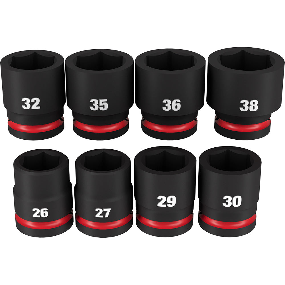 Milwaukee Electric 8-Pc 3/4" Drive, 6 Pt. Metric Standard Impact Socket Set, 26Mm 38Mm - MLW-49-66-7019 | MFVCanada.com