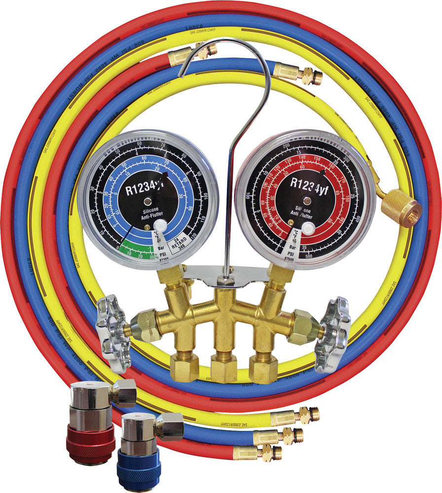ATD - R1234Yf 2-Way Brass Manifold Gauge Set - ATD-3661 | MFVCanada.com