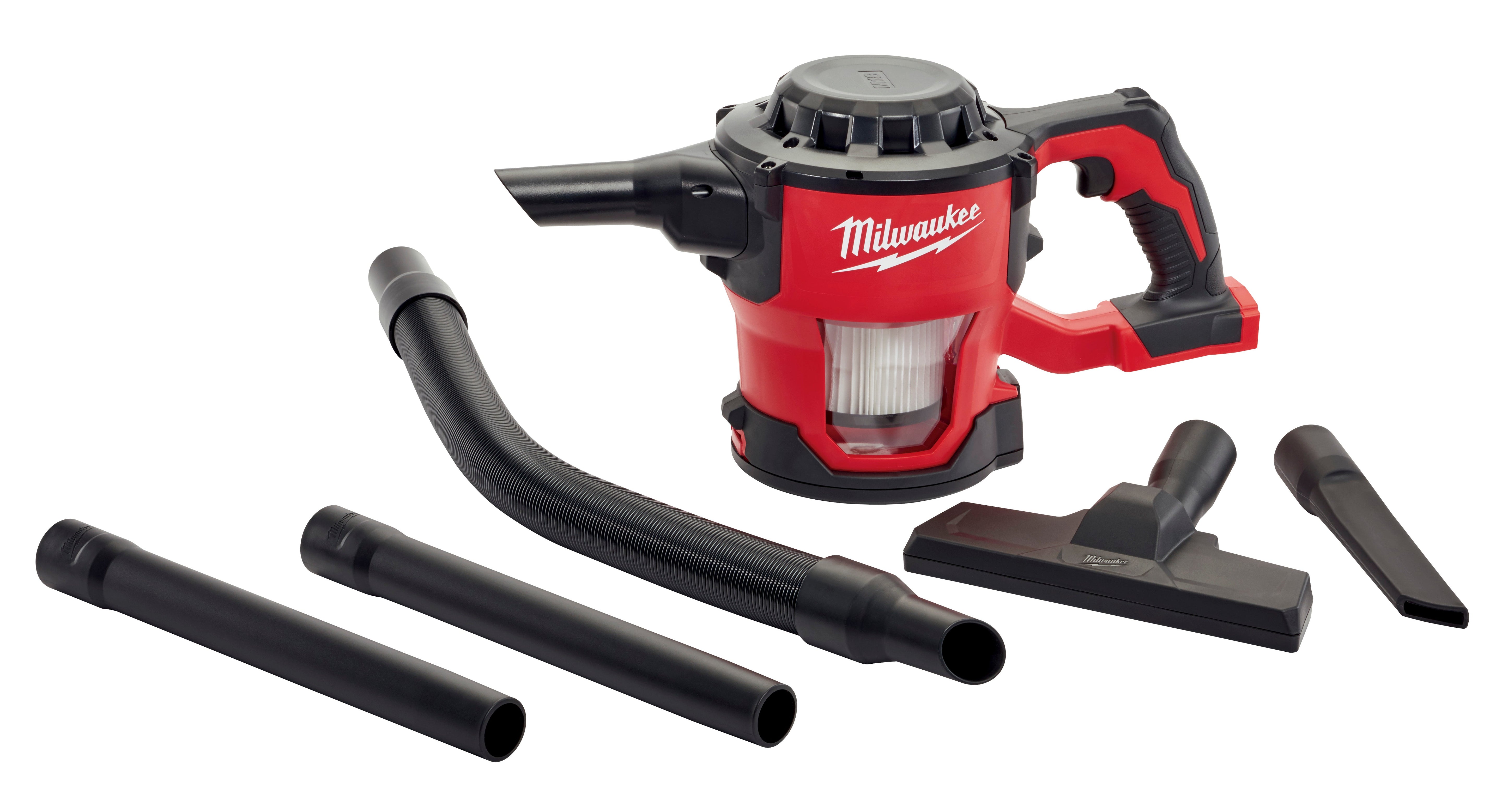 Milwaukee Electric M18 Compact Vacuum Includes 4' Hose, Floor Tool, Crevice Tool, Extension Ensions, Hepa Filter - MLW-0882-20 | MFVCanada.com