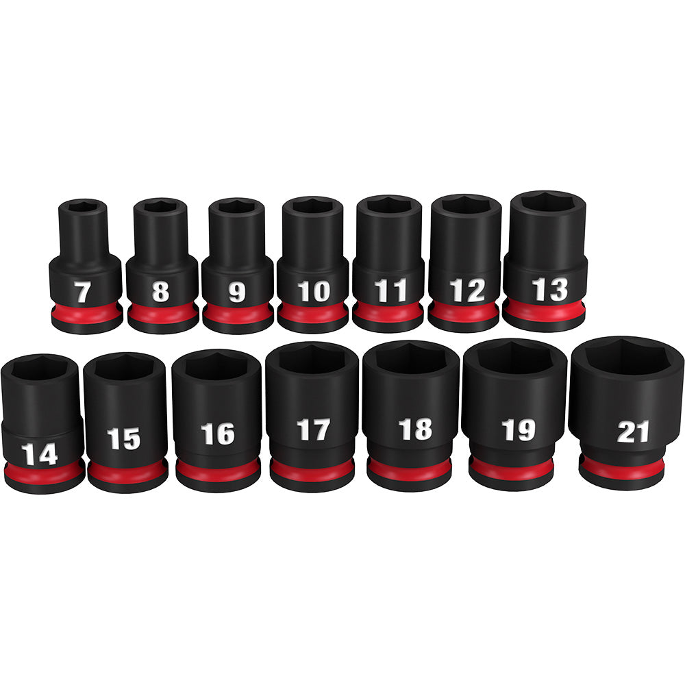 Milwaukee Electric 14-Pc 3/8" Drive, 6 Pt. Metric Standard Impact Socket Set, 7Mm 21Mm - MLW-49-66-7007 | MFVCanada.com