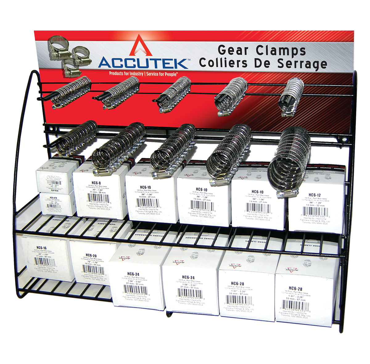 Fairview HC6 Gear Clamp Assortment (230pcs) Display HC6-AUTO-KIT-1 | RogueFuel.ca