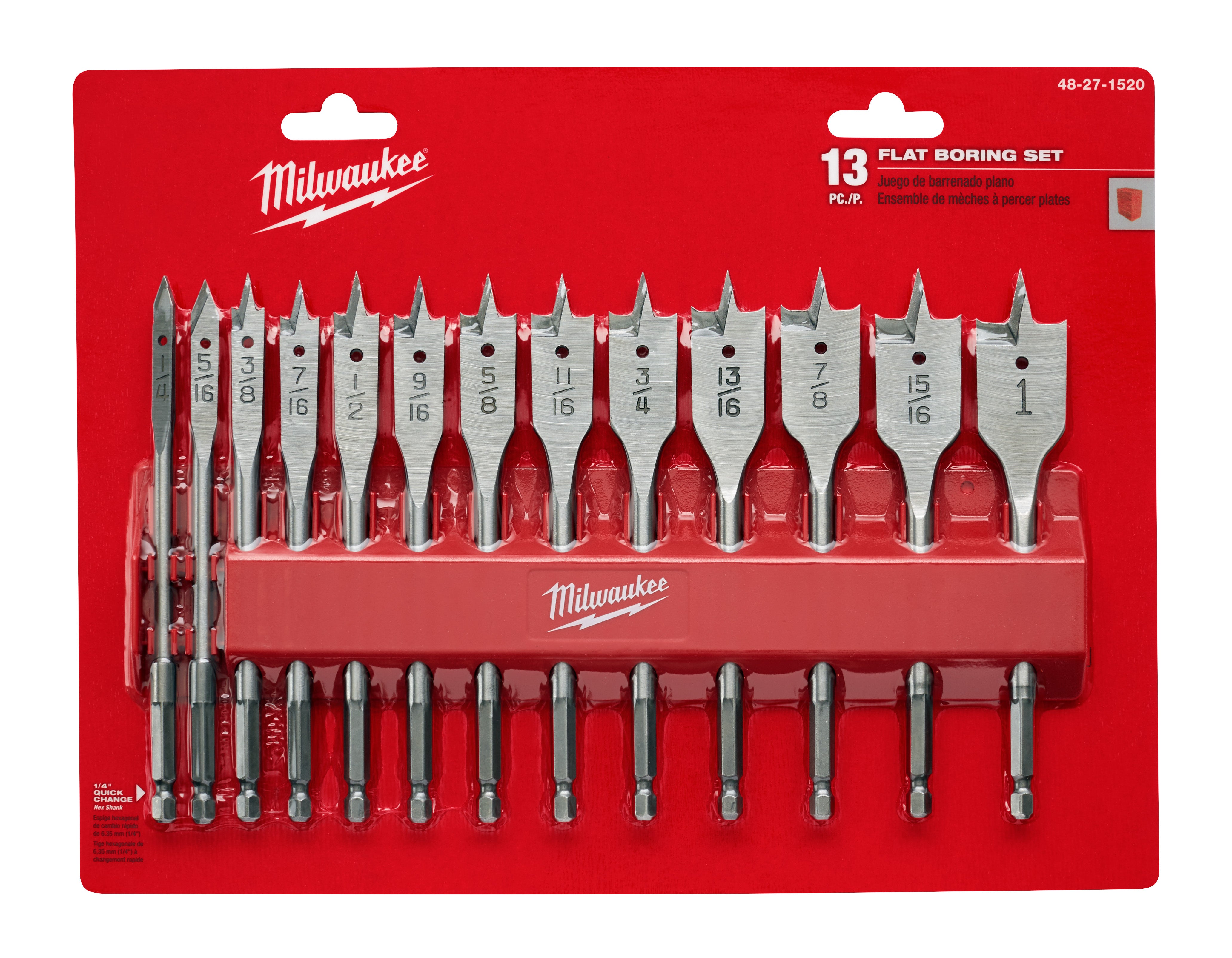 Milwaukee Electric 13Pc Flat Boring Bit Set - MLW-48-27-1520 | MFVCanada.com