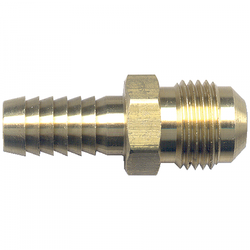 Fairview Brass 45 SAE Hose Barb;1/4x3/8 M Flare 127-46 | RogueFuel.ca