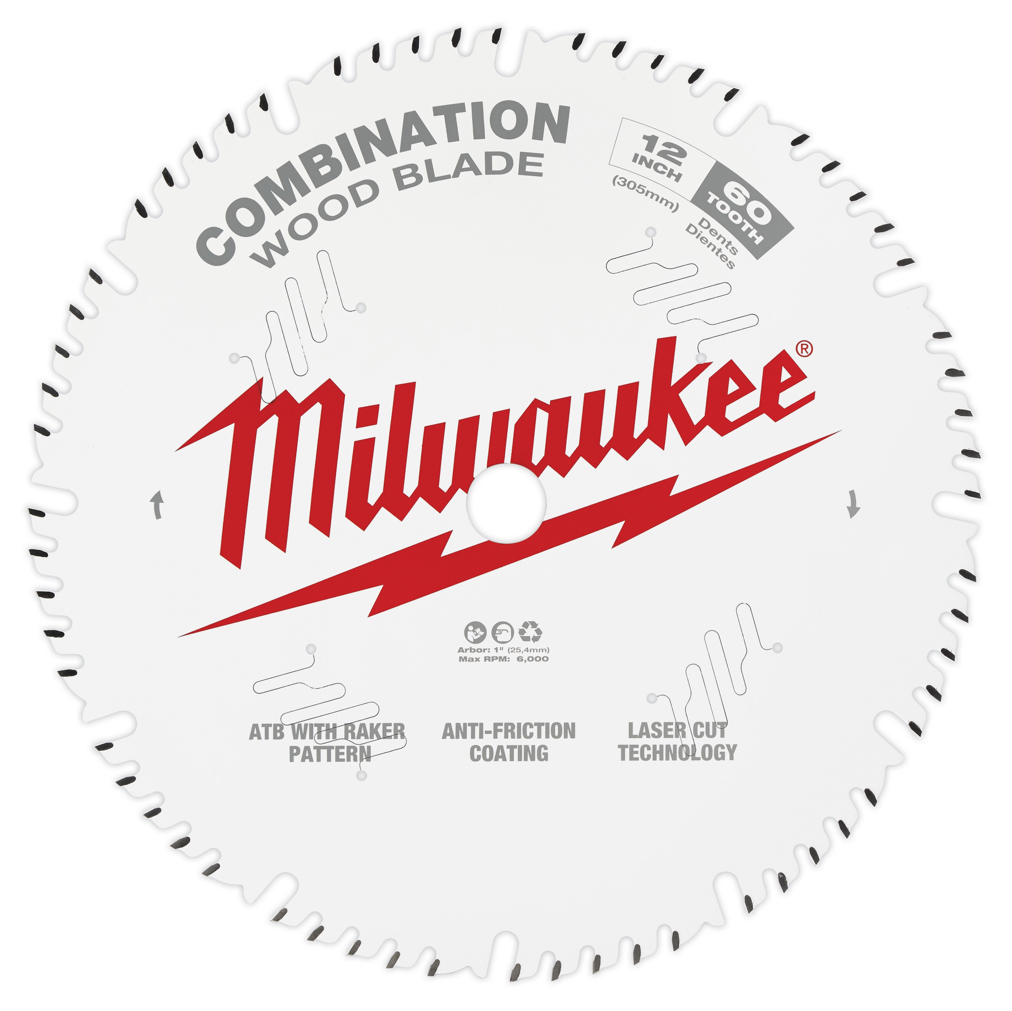 Milwaukee Electric 12" 60T Combination Saw Blade - MLW-48-40-1222 | MFVCanada.com