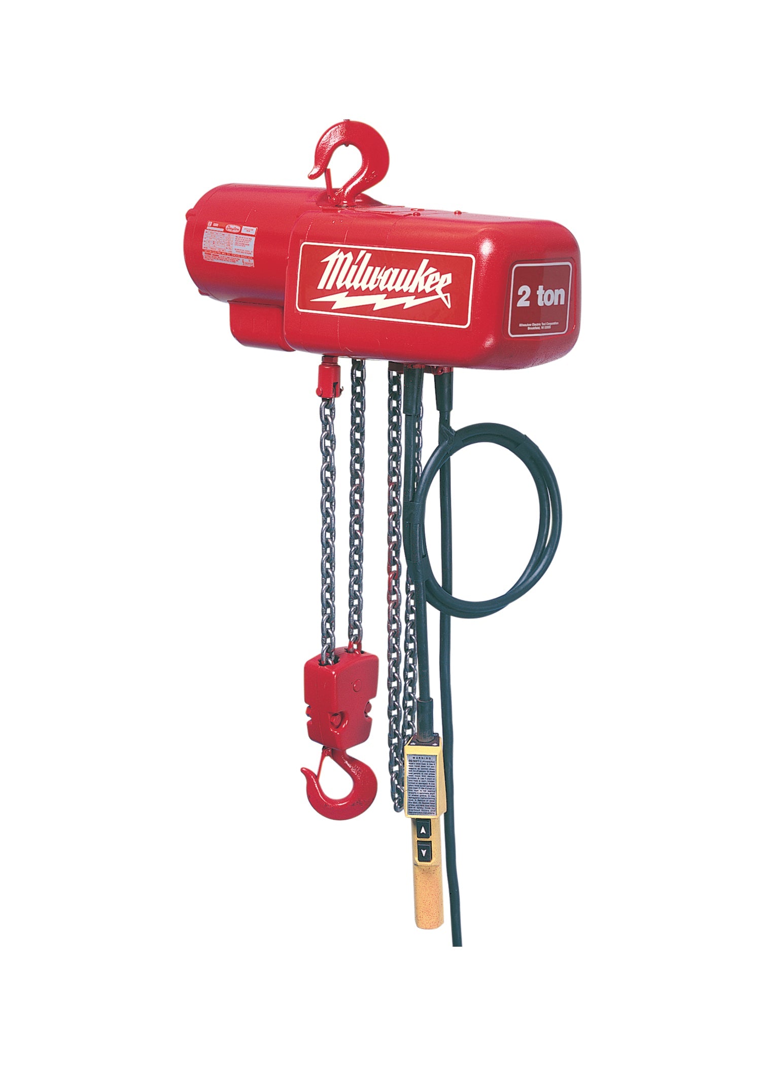 Milwaukee Electric 1/2 Ton 10 Foot Electric Chain Hoist, Single Chained, 115/230V, 1/2 Hp, Lifts 16 Ft/Min - MLW-9560 | MFVCanada.com