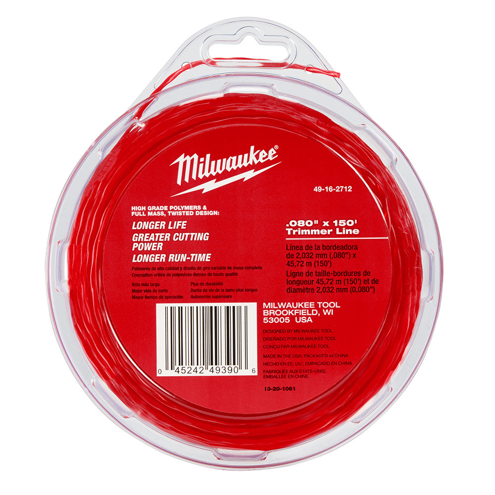 Milwaukee Electric .080 X 150 Trimmer Line - MLW-49-16-2712 | MFVCanada.com