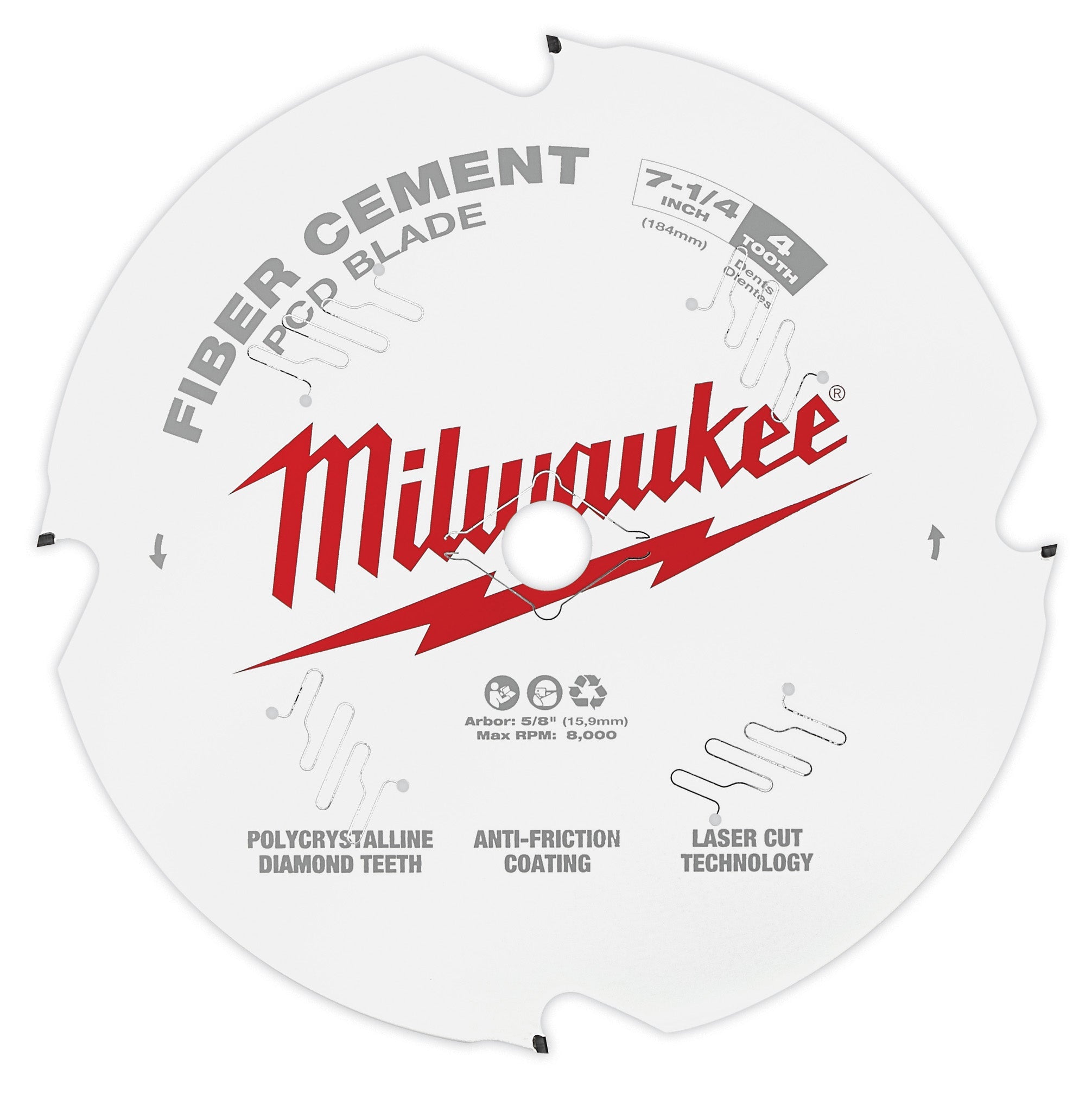 Milwaukee Electric 7-1/4" 4T Pcd/Fiber Cement Bl - MLW-48-40-7000 | MFVCanada.com