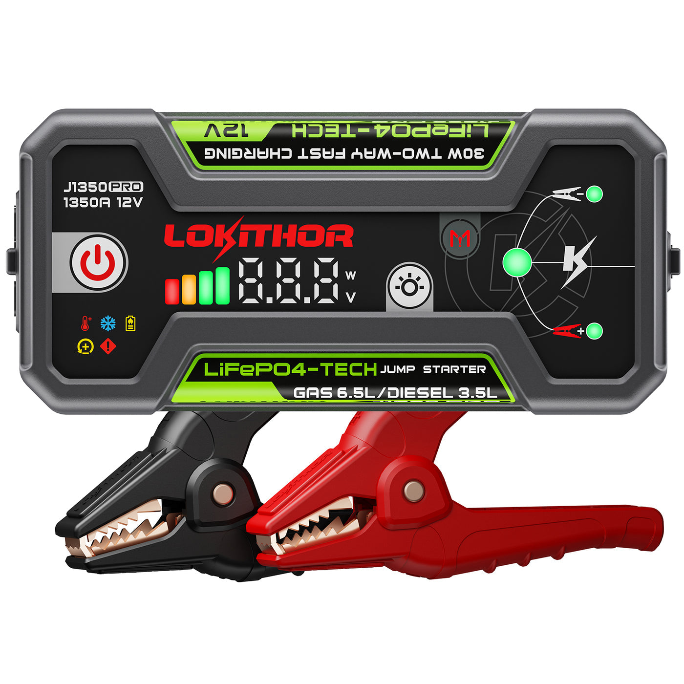 LOKITHOR Pro Jump Starter with LiFePO4 Safety Battery 1350Amp - J1350-PRO | MFVCanada.com