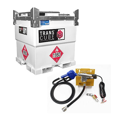Western Global TRANSCUBE 264 US gal, (1,000L) Portable Fuel Tank 12V/25 GPM Package - 10TCG