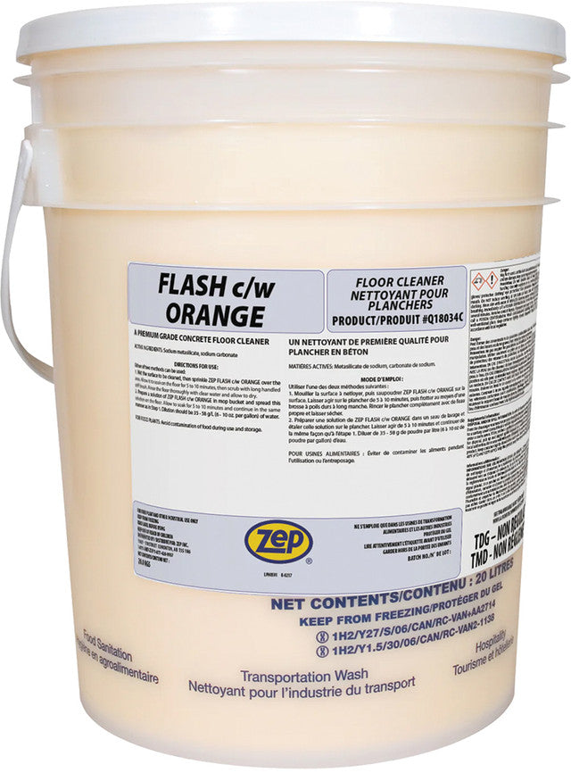 Flash – Heavy Duty Floor Cleaner With Orange Fragrance - 20 Kg Pail - ZEP-Q18034C | MFVCanada.com