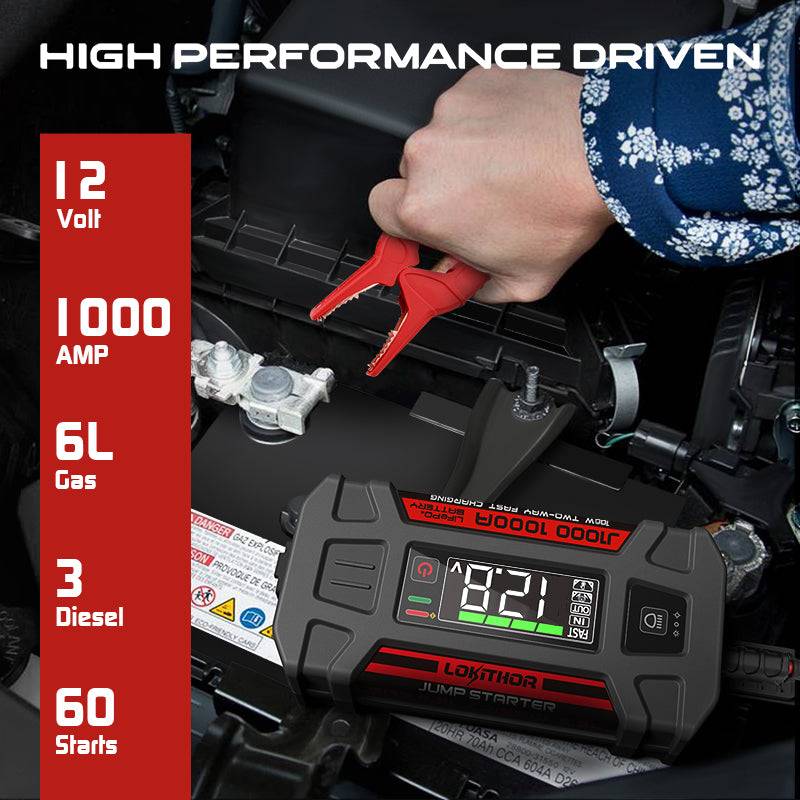 LOKITHOR Jump Starter with LiFePO4 Safety Battery 1000Amp - J1000 | MFVCanada.com