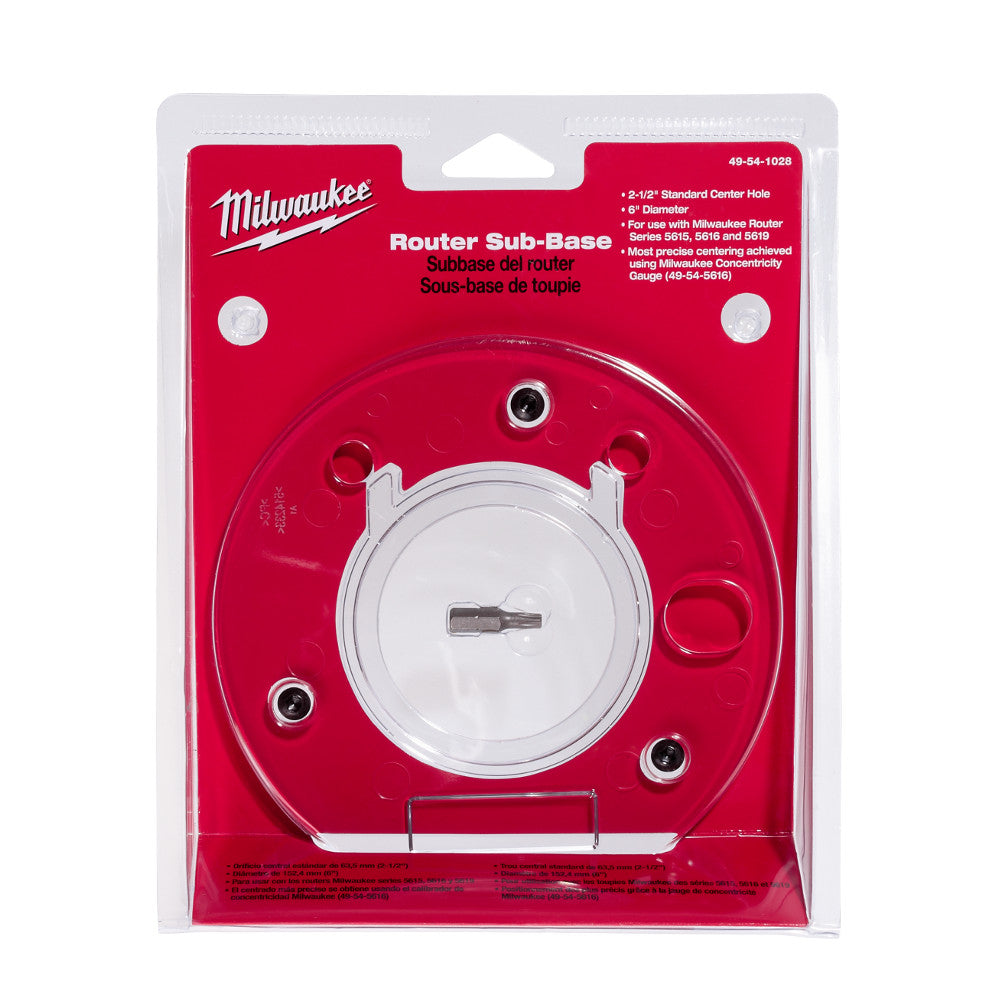 Milwaukee Electric Sub Base Clear Large Hole - MLW-49-54-1028 | MFVCanada.com