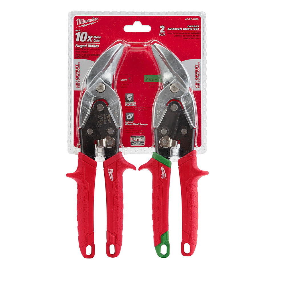 Milwaukee Electric 2Pc Offset Snip Set - MLW-48-22-4523 | MFVCanada.com