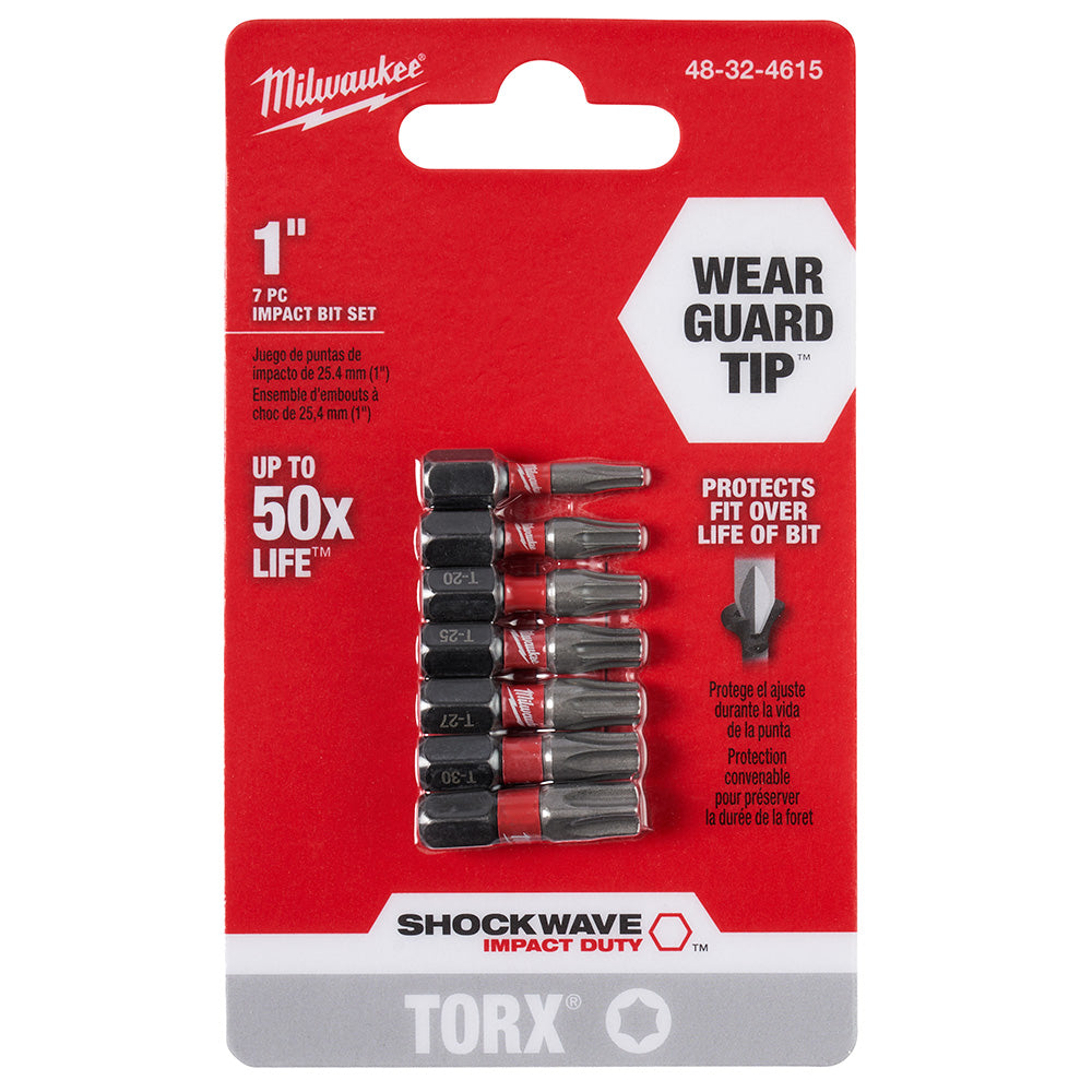 Milwaukee Electric 7Pc Torx 1" Insert Bit Set - MLW-48-32-4615 | MFVCanada.com