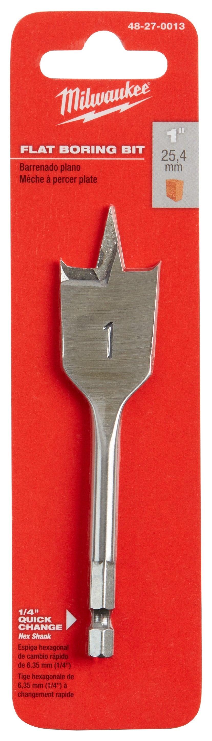 Milwaukee Electric 1" X 4.5" Flat Boring Bit - MLW-48-27-0013 | MFVCanada.com
