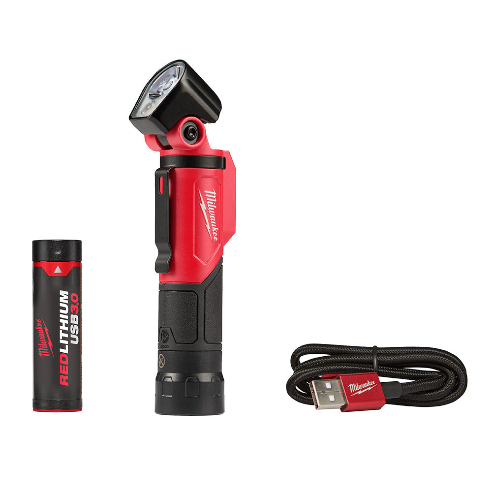 Milwaukee Electric Usb Rechargeable Pivoting Flashlight, 500 Lumens, Incl. Battery & Usb Cord - MLW-2113-21 | MFVCanada.com