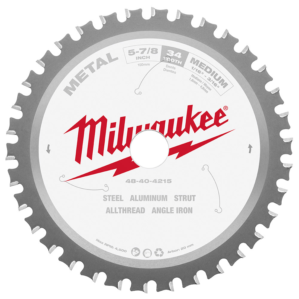 Milwaukee Electric 5-7/8" 34T Metal Csb, 20 m - MLW-48-40-4215 | MFVCanada.com