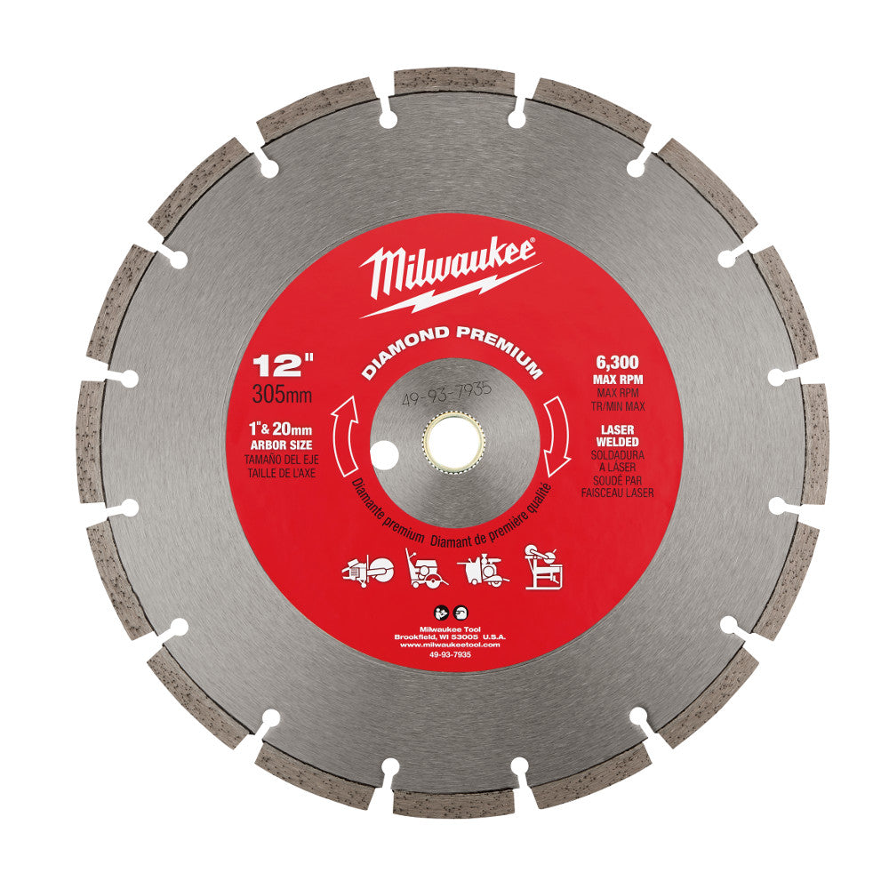 Milwaukee Electric 12" Premium Concretesegmented - MLW-49-93-7935 | MFVCanada.com