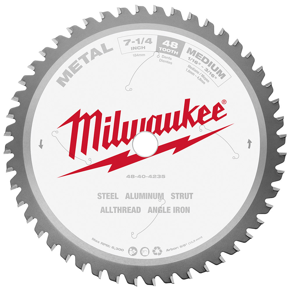 Milwaukee Electric 7-1/4" 48T Metal Csb, 5/8" - MLW-48-40-4235 | MFVCanada.com