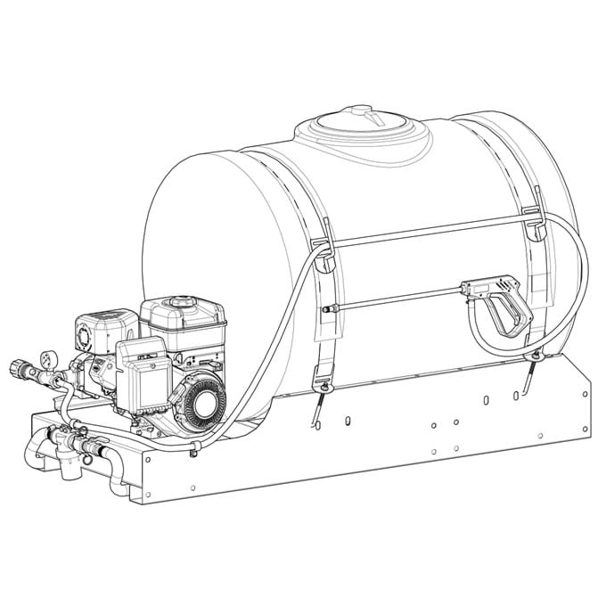 FIMCO 110 Gallon Skid Sprayer Gas Powered Roller Pump - 5301052 | MFVCanada.com
