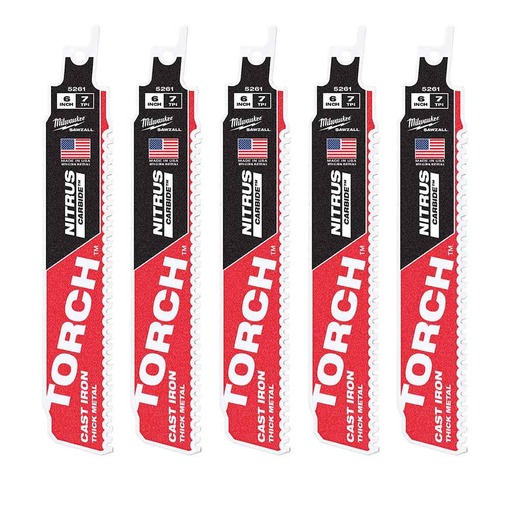 Milwaukee Electric 6" Torch W/Nitrus Carbide 5Pk - MLW-48-00-5561 | MFVCanada.com