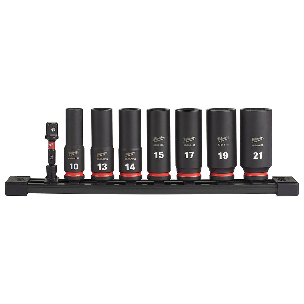 Milwaukee Electric 8-Pc 3/8" Drive, 6 Pt. Metric Deep Impact Socket Set, 10Mm  21Mm - MLW-49-66-7021 | MFVCanada.com