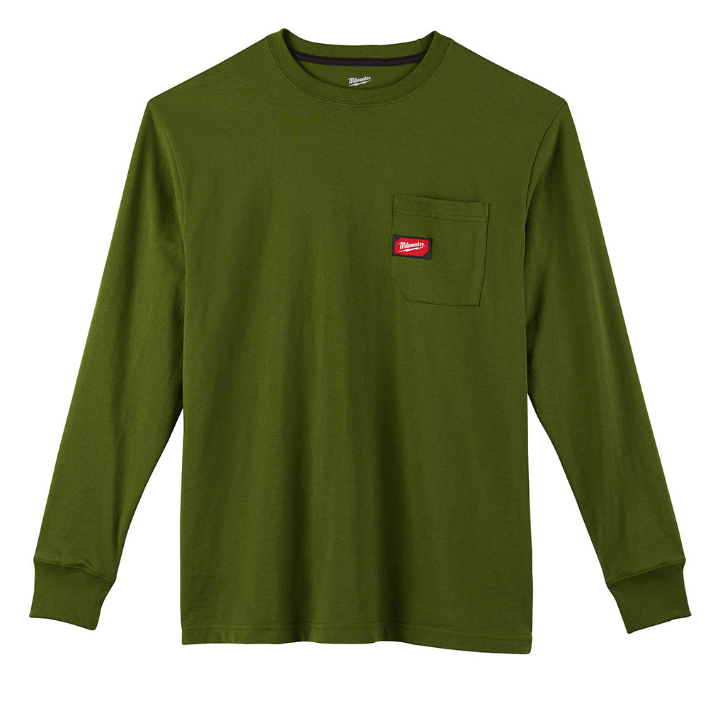 Milwaukee Electric Heavy Duty Pocket Tee - Ls Green Xl - MLW-602OG-XL | MFVCanada.com