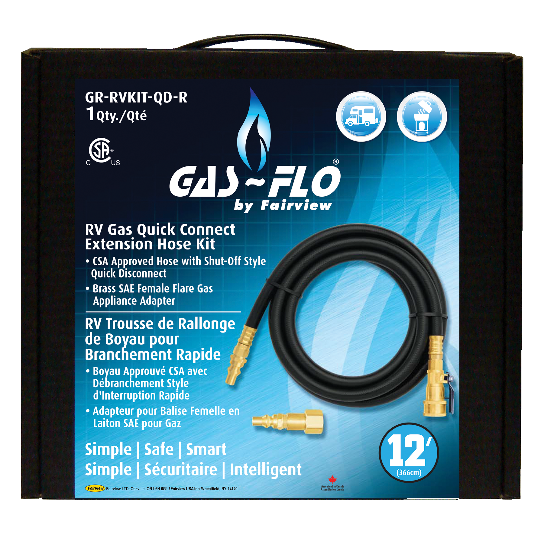 Fairview RV LP-Gas Quick Connect Extension Hose Kit GR-RVKIT-QD-R | RogueFuel.ca