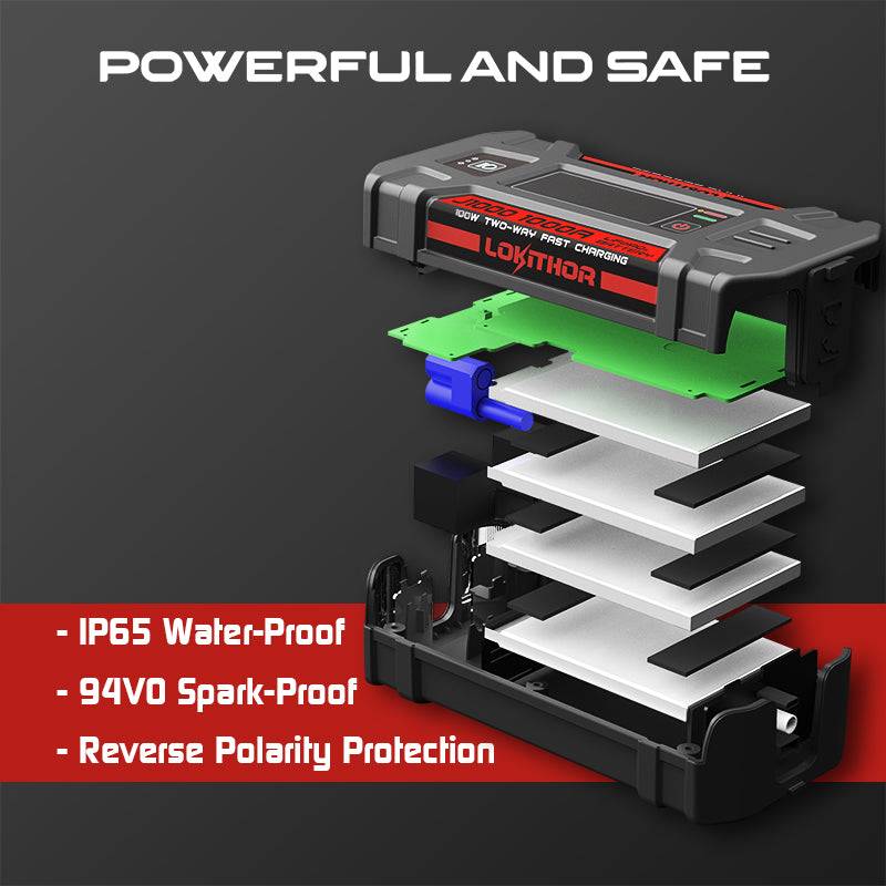 LOKITHOR Jump Starter with LiFePO4 Safety Battery 1000Amp - J1000 | MFVCanada.com