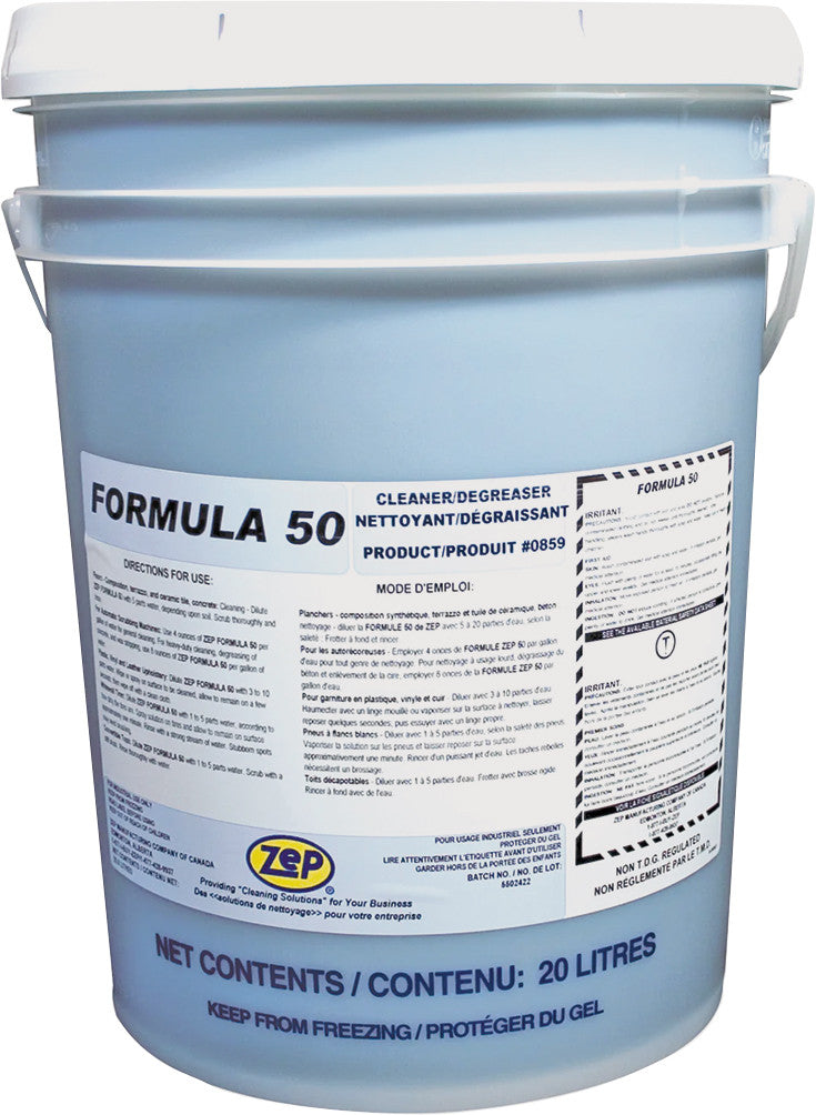 Formula 50 – Heavy Duty, All-Purpose Cleaner And Degreaser - 20 L Pail - ZEP-85947C | MFVCanada.com