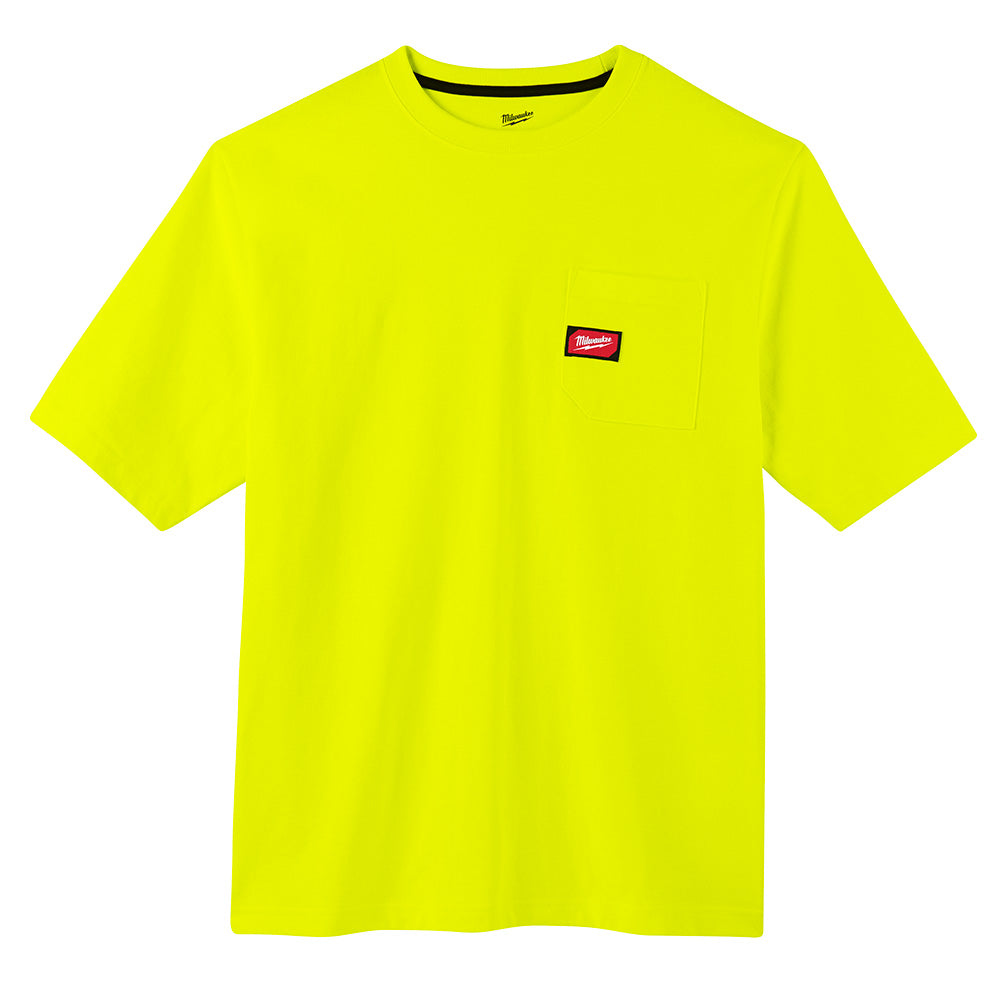 Milwaukee Electric Heavy Duty Pocket Tee - Ss Hi Vis L - MLW-601HV-L | MFVCanada.com