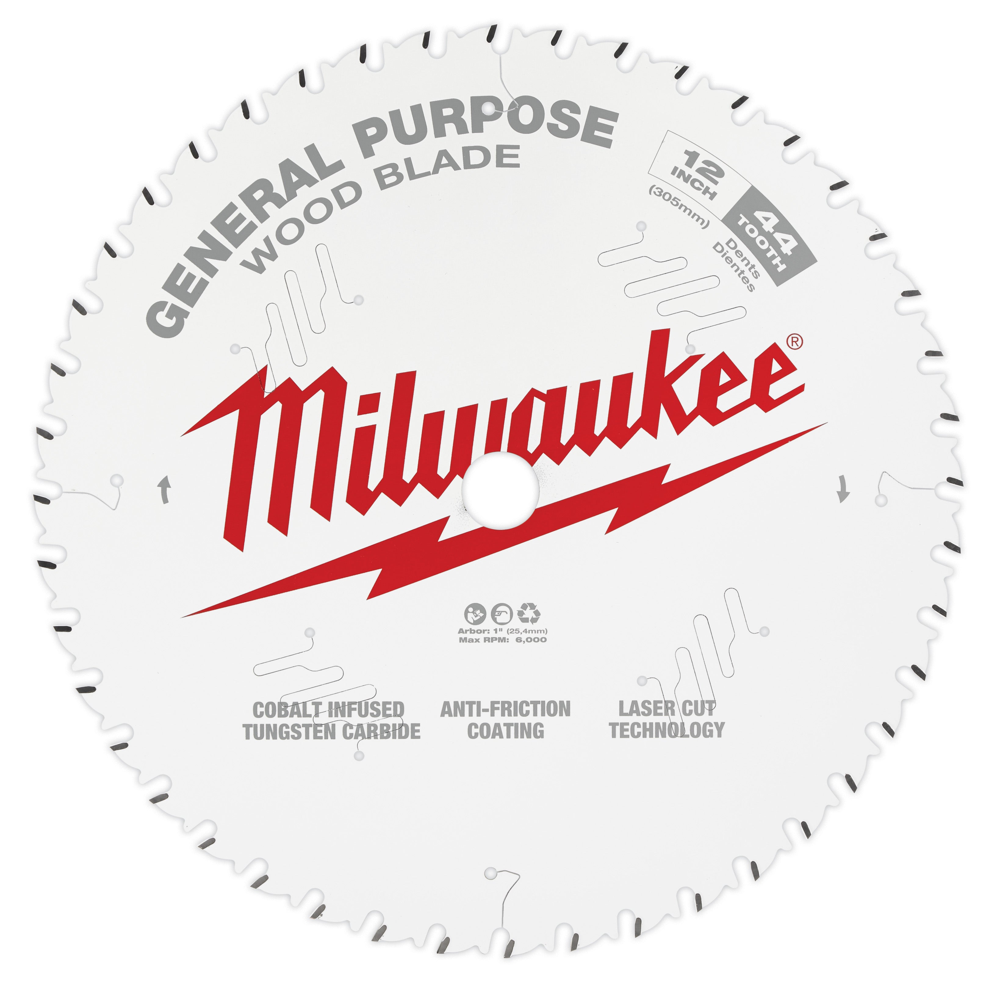 Milwaukee Electric 12" 44T Gen Purp Saw Blade - MLW-48-40-1220 | MFVCanada.com