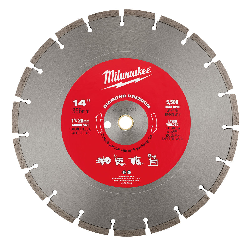 Milwaukee Electric 14" Premium Concretesegmented - MLW-49-93-7940 | MFVCanada.com